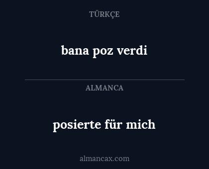 bana poz verdi - posierte für mich