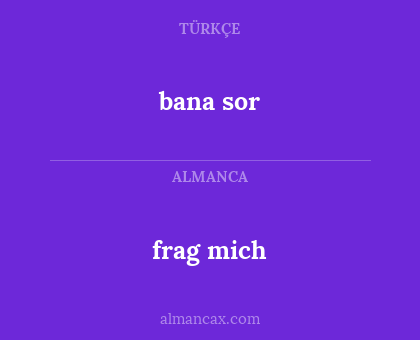 frag mich - bana sor