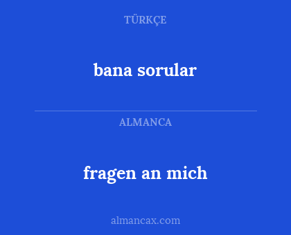 bana sorular - fragen an mich
