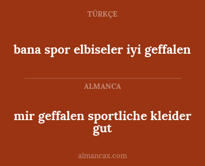 bana spor elbiseler iyi geffalen - mir geffalen sportliche kleider gut