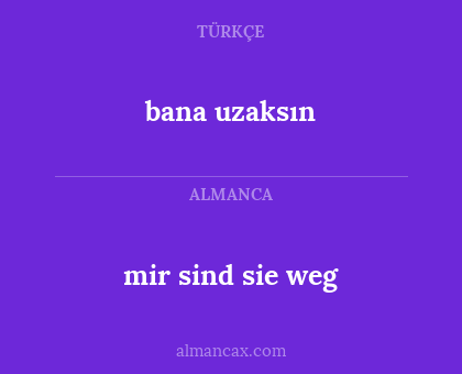 mir sind sie weg - bana uzaksın