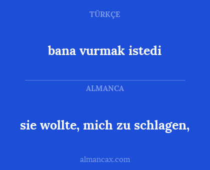 bana vurmak istedi - sie wollte, mich zu schlagen,