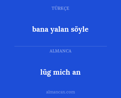 bana yalan söyle - lüg mich an