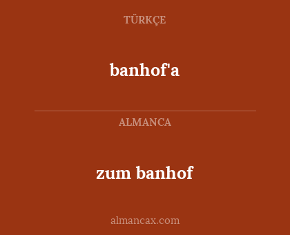 zum banhof - banhof'a