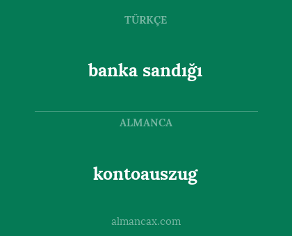 banka sandığı - kontoauszug