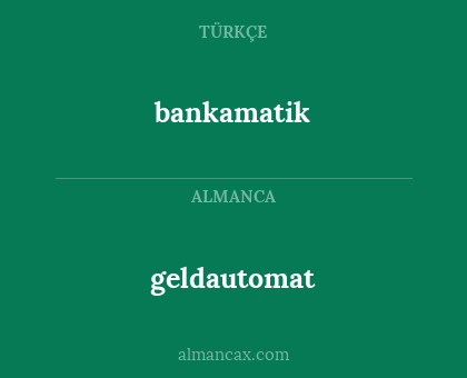 geldautomat - bankamatik