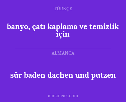 sür baden dachen und putzen - banyo, çatı kaplama ve temizlik için
