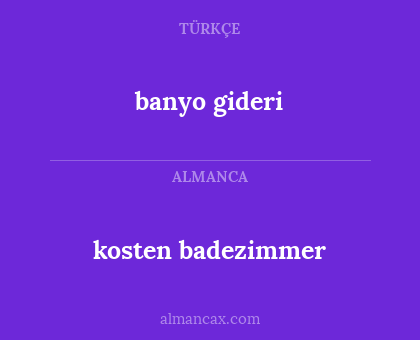 banyo gideri - kosten badezimmer