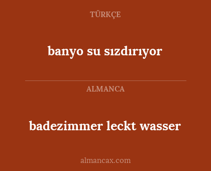 banyo su sızdırıyor - badezimmer leckt wasser