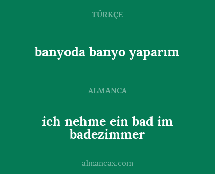 banyoda banyo yaparım - ich nehme ein bad im badezimmer