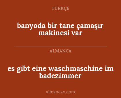 banyoda bir tane çamaşır makinesi var - es gibt eine waschmaschine im badezimmer