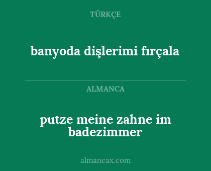 banyoda dişlerimi fırçala - putze meine zahne im badezimmer