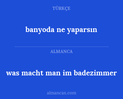 banyoda ne yaparsın - was macht man im badezimmer