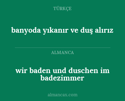 banyoda yıkanır ve duş alırız - wir baden und duschen im badezimmer