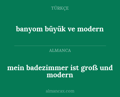 banyom büyük ve modern - mein badezimmer ist groß und modern