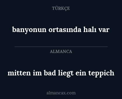 banyonun ortasında halı var - mitten im bad liegt ein teppich