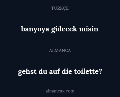 gehst du auf die toilette? - banyoya gidecek misin