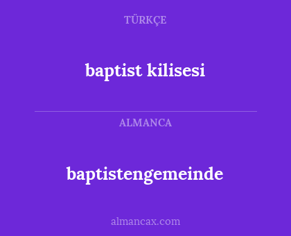 baptist kilisesi - baptistengemeinde