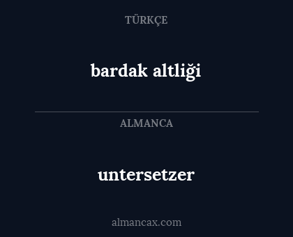 untersetzer - bardak altliği