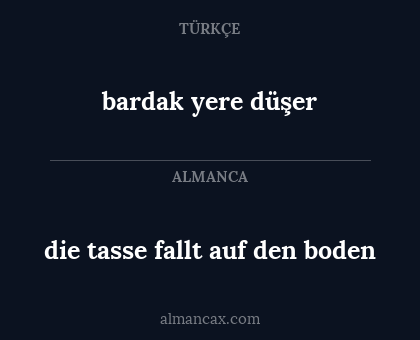 bardak yere düşer - die tasse fallt auf den boden