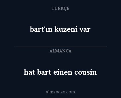 bart'ın kuzeni var - hat bart einen cousin