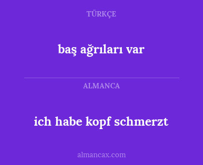 baş ağrıları var - ich habe kopf schmerzt
