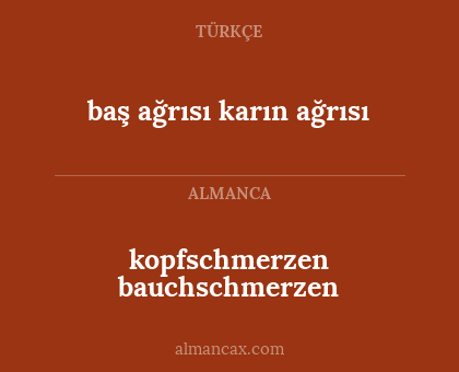 kopfschmerzen bauchschmerzen - baş ağrısı karın ağrısı