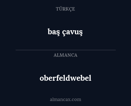 oberfeldwebel - baş çavuş