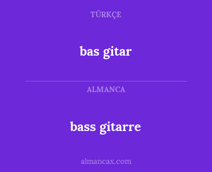 bas gitar - bass gitarre