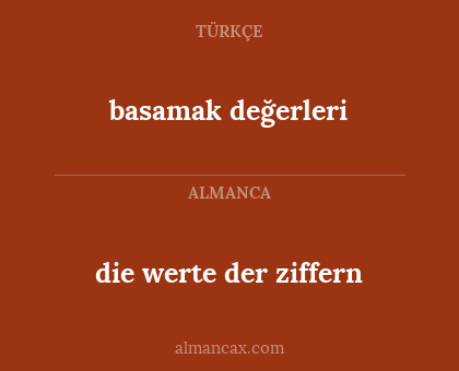 basamak değerleri - die werte der ziffern