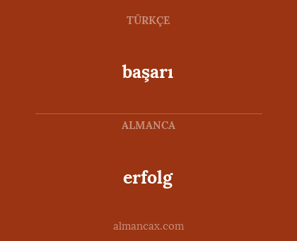 başarı - erfolg