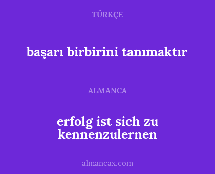 başarı birbirini tanımaktır - erfolg ist sich zu kennenzulernen