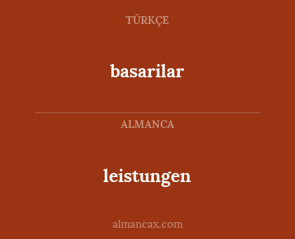basarilar - leistungen