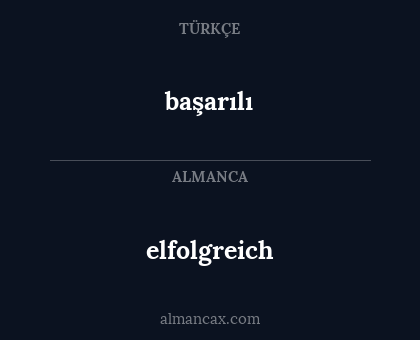başarılı - elfolgreich