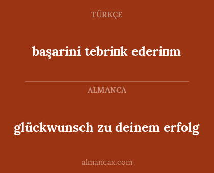 glückwunsch zu deinem erfolg - başarini tebri̇k ederi̇m