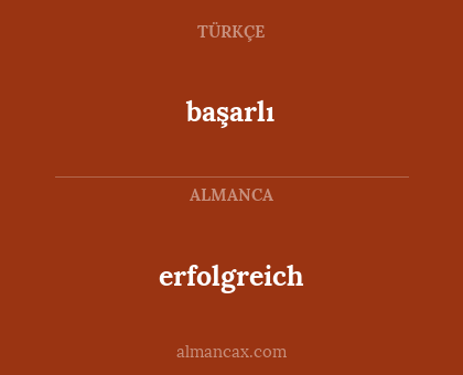 başarlı - erfolgreich
