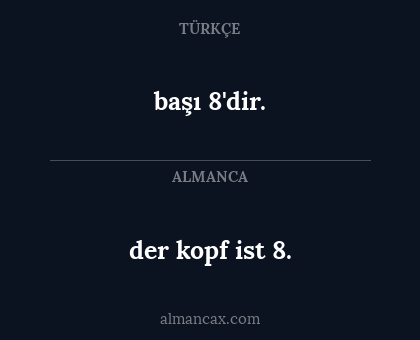 başı 8'dir. - der kopf ist 8.