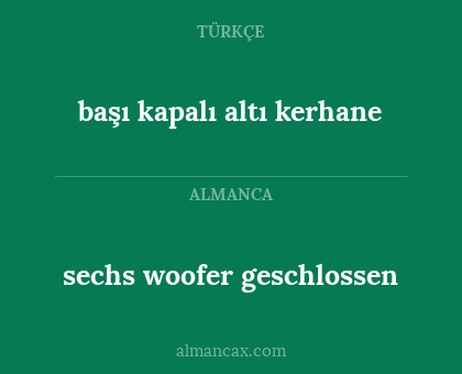 başı kapalı altı kerhane - sechs woofer geschlossen
