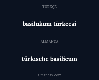 türkische basilicum - basilukum türkcesi