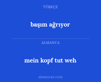 başım ağrıyor - mein kopf tut weh