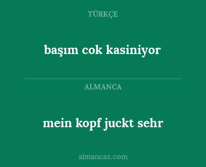 başım cok kasiniyor - mein kopf juckt sehr