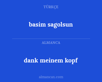 dank meinem kopf - basim sagolsun
