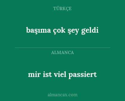 mir ist viel passiert - başıma çok şey geldi
