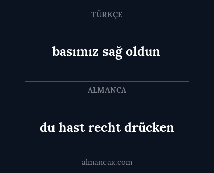 du hast recht drücken - basımız sağ oldun