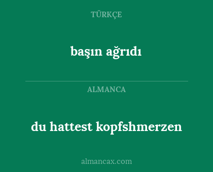 başın ağrıdı - du hattest kopfshmerzen