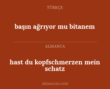 hast du kopfschmerzen mein schatz - başın ağrıyor mu bitanem