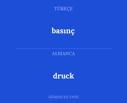 basınç - druck