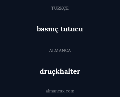 druçkhalter - basınç tutucu