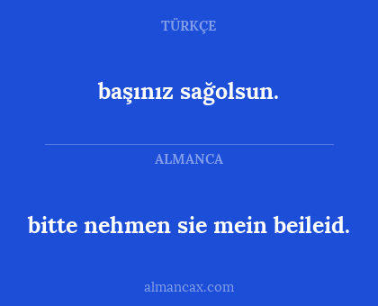 başınız sağolsun. - bitte nehmen sie mein beileid.