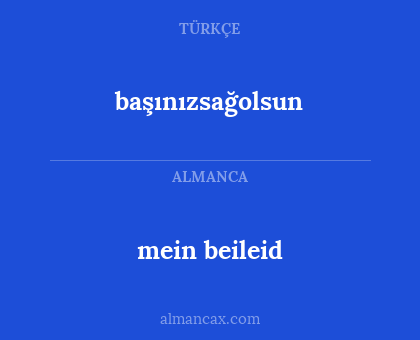 mein beileid - başınızsağolsun